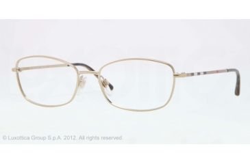 Image of Burberry BE1256 Single Vision Prescription Eyeglasses 1145-51 - Burberry Gold Frame, Demo Lens Lenses