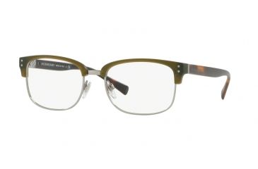 Image of Burberry BE2253 Progressive Prescription Eyeglasses 3616-54 - Matte Green/gunmetal Frame