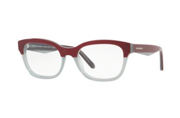 Image of Burberry BE2257F Progressive Prescription Eyeglasses 3653-53 - Top Bordeaux On Grey Frame