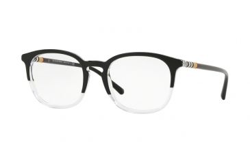 Image of Burberry BE2272 Bifocal Prescription Eyeglasses 3029-51 - Top Black On Crystal Frame