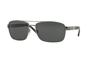 Image of Burberry BE3081 Single Vision Prescription Sunglasses BE3081-100387-63 - Lens Diameter 63 mm, Frame Color Gunmetal