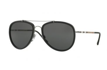 Image of Burberry BE3090Q Single Vision Prescription Sunglasses BE3090Q-100387-58 - Lens Diameter 58 mm, Frame Color Gunmetal / Matte Black
