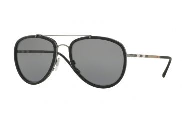 Image of Burberry BE3090Q Single Vision Prescription Sunglasses BE3090Q-1003T8-58 - Lens Diameter 58 mm, Frame Color Gunmetal / Matte Black