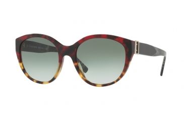 Image of Burberry BE4242 Sunglasses 36358E-55 - Red Havana/light Havana Frame, Green Gradient Lenses