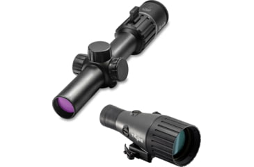 Image of Burris RT-6 1-6x24 mm Rifle Scope, 30mm Tube, Second Focal Plane, Red Ballistic AR 5X Reticle, Matte, Black, TRYBE Optics Enhancer Rifle Scope Magnification Quadrupler, 200472-KIT2