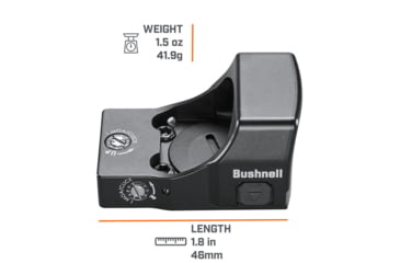 Image of Bushnell 1X25mm RXS-250 Reflex Sight FMC, Weaver/Picatinny, Red, Unlimited, Black, RXS250