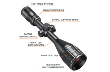 Image of Bushnell Banner 2 6-18x50mm Rifle Scope, 1in Tube, DOA Quick Ballistic Reticle, Black, small, RB6185BS12