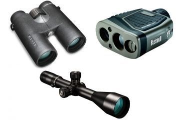 Image of Bushnell Elite Package - Bushnell Elite Tactical 6-24x50 MilDot Reticle Waterproof Rifle Scope, Matte Black ET6245 w/ Bushnell Elite Rangefinder 205110 and Binocular 620142ED
