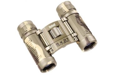 Image of Bushnell Powerview 8x21 Roof Prism Fully Coated Binoculars Camo Clam Pack 132515c