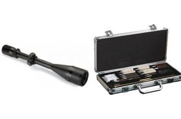 Image of Bushnell Trophy XLT 6-18x50 Multi-X Reticle Waterproof Rifle Scope, Black - 736186 and Hoppes Deluxe Gun Cleaning Accessory Kit