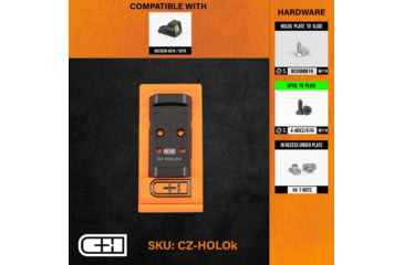 Image of C&amp;H Precision Weapons CZ P-10 V4 MIL/LEO Adapter Plate, Holosun 407k / 507k, Black, CZ-HOLOk