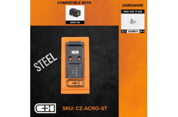 Image of C&amp;H Precision Weapons Optics Adapter Plate, Cz P-10 V4 Mil/leo, Steel, Aimpoint ACRO, CZ-ACRO-ST