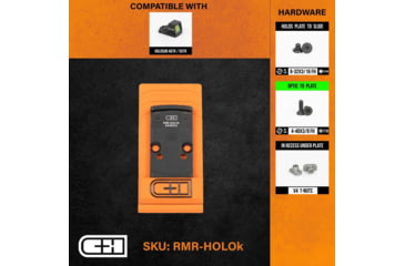 Image of C&amp;H Precision Weapons RMR Adapter Plate, Holosun 407K / 507K, Black, RMR-HOLOK