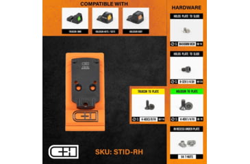 Image of C&amp;H Precision Weapons Staccato Duo Low Witness Adapter Plate, Trijicon RMR, Holosun 407c, 507c, 508c, 508T, Black, STID-RH