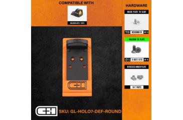 Image of C&amp;H Precision Weapons V4 Defender MIL/LEO Adapter Plate, Glock MOS, Holosun 407C/507C Round Face, Black, GL-HOLO7-DEF-ROUND