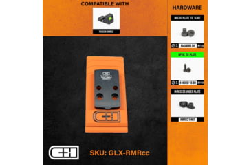 Image of C&amp;H Precision Weapons V4 MIL/LEO Adapter Plate, Glock 43X/48 MOS, Trijicon RMRcc, Black, GLX-RMRcc