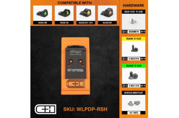 Image of C&amp;H Precision Weapons Walther Defense PDP 1.0 Adapter Plate, Trijicon RMR/SRO, Holosun, 407C, 507C, 508C, 508T, Black, WLPDP-RSH