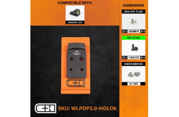 Image of C&amp;H Precision Weapons Walther Defense PDP 2.0 Adapter Plate,Holosun 407K, 507K, RPS, EPS Carry, Black, WLPDP2.0-HOLOk