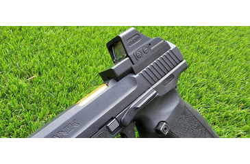 Image of Calculated Kinetics Canik TP9/SFX Dogtag Optic Plate, Holosun K Footprint/RMSc, Black, TP9-SFXMRMSCDT