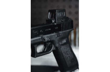 Image of Calculated Kinetics Glock MOS Dogtag Optic Plate, RMR Footprint, Black, MOS-RMRLEDT