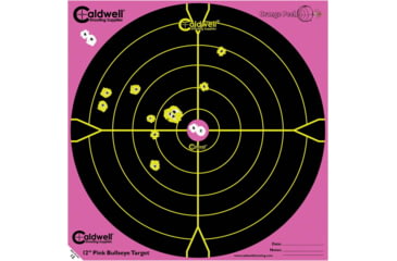 Image of Caldwell Orange Peel 12-in Bullseye Targets, 5 Sheets, Pink 317536