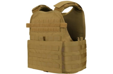 Image of Caliber Armor AR550 11 x 14 Level III+ Body Armor w/ PolyShield Spall Coat and Condor MOPC Package, Coyote Brown, Large/2XL, 19-AR550-MOPC-1114-SPC-CB