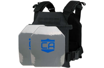 Image of Caliber Armor AR550 Level III+ Quick Response Package w/PolyShield Spall Coat, SAPI Style, Black, Medium/2XL, 19-AR550-QRP-SAPI-SPC-BK