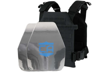 Image of Caliber Armor AR550 Level III+ Quick Response Package w/PolyShield Spall Coat, Shooter Cut, Black, Medium/2XL, 19-AR550-QRP-SPC-BK