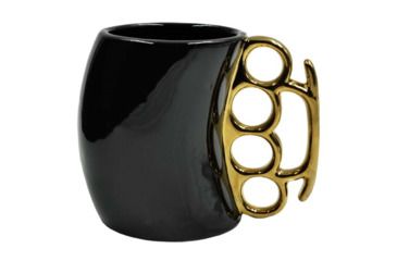 Image of Campco Brass Knuckles Mug, Black/Gold, Ceramic, CBGM1026
