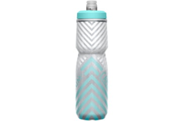 Image of CamelBak Podium Chill Outdoor Bike Bottle, Gray/teal Stripe - 1873307071