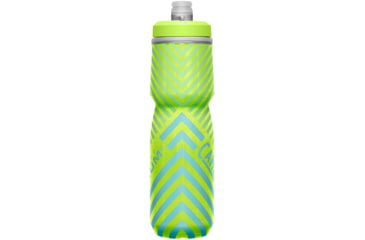 Image of CamelBak Podium Chill Outdoor Bike Bottle, Lime/blue Stripe - 1873306071