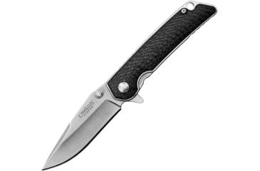 Image of Camillus Knives TRC Linerlock Folding Knife, 2.75in Titanium Coated Vg-10 SS Drop Point, Carbon Fiber Handle, Pocket Clip, Thumb Stud, Quick Launch Dual Ball Bearing System, 19814