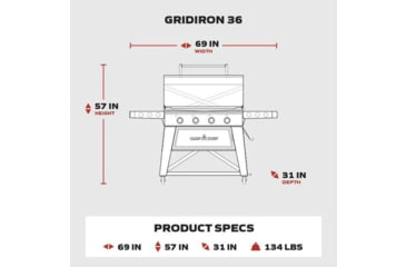 Image of Camp Chef Gridiron 36 Flat Top, Black, FTG36