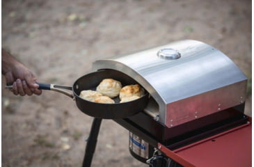 Image of Camp Chef Italia Artisan Pizza Oven Accessory w/ Door, Black/Silver, 14x16in, PZ30D