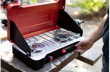 Image of Camp Chef Mountain Series Everest 2X High Output Two-Burner Cooking System, Black/Red, MSHPX