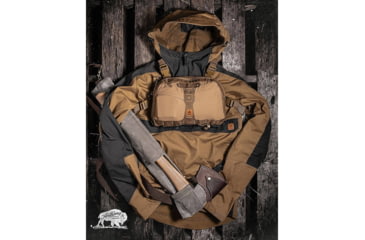 Image of Campcraft Outdoors Axe &amp; Saw Sling, Khaki, Waxed Cotton Canvas, CCSAB
