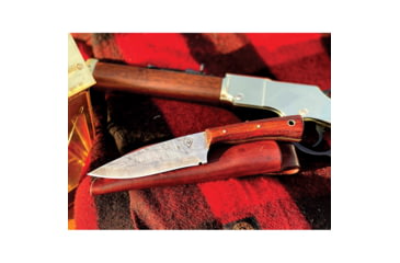 Image of Campcraft Outdoors Lt. Colonel Bushcraft Knife, 9.5in Overall, 5in, 1095HC Steel Blade, Pecan Wood Handle, Leather Sheath, 640117981085