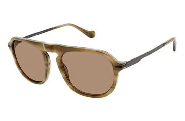 Image of Canali 219 Sunglasses - Frame OLIVE HORN/BLACK, Lens Color G-15, Size 54/20mm CO21903