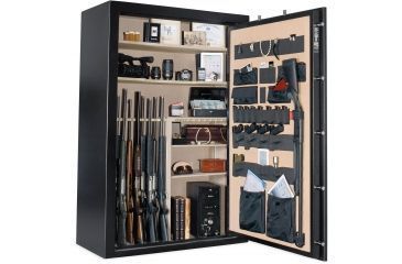 Image of Cannon Safe Armory A64 80 Gun Safe, 72x48x30in - Hammertone Black/Chrome A64-H1FDC-13