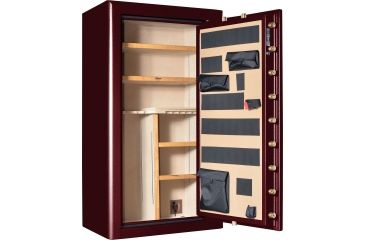Image of Cannon Safe Commander 43 Fireproof 36 Gun Safe, 72x40x28in - Hammertone Burgundy/Brass CO43-H5FDB-13