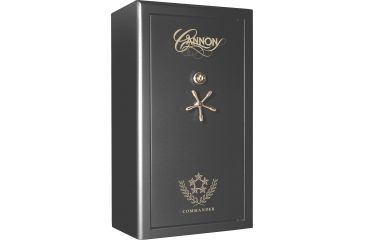 Image of Cannon Safe Commander 43 Fireproof 36 Gun Safe, 72x40x28in - Hammertone Gray/Brass CO43-H2FDB-13