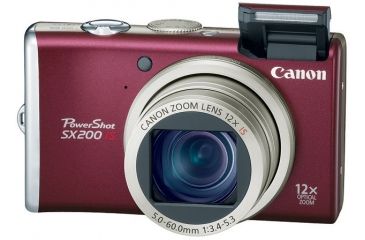 Image of Canon PowerShot SX200 IS 12.1 Megapixel 12x optical zoom Digital Camera Kit Red 3511B001