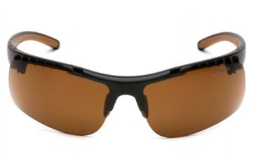 Image of Carhartt Rockwood Safety Glasses w/Sandstone Bronze Anti-Fog Lens ,polybag, Black/Tan, CHB718DT