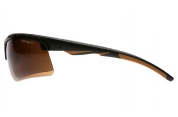 Image of Carhartt Rockwood Safety Glasses w/Sandstone Bronze Anti-Fog Lens ,polybag, Black/Tan, CHB718DT