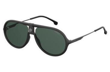 Image of Carrera 1020/S Sunglasses CA1020S-0003-UC-6015 - Matte Black Frame, Green Polarized Lenses, Lens Diameter 60mm, Distance Between Lenses 15mm