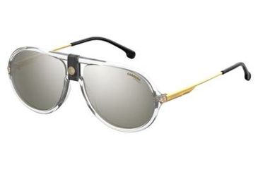 Image of Carrera 1020/S Sunglasses CA1020S-0900-T4-6015 - Crystal Frame, Silver Mirror Lenses, Lens Diameter 60mm, Distance Between Lenses 15mm