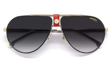 Image of Carrera 1033/S Sunglasses, Gold Red Frame, Grey Shaded Lens, 716736298559