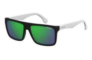 Image of Carrera 5039/S Sunglasses CA5039S-04NL-Z9-5816 - Matte Black/White Frame, Green Multi Pz Lenses, Lens Diameter 58mm, Distance Between Lenses 16mm