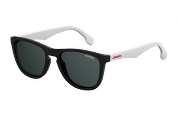 Image of Carrera 5042/S Sunglasses CA5042S-0003-IR-5519 - Matte Black/White Frame, Gray Blue Lenses, Lens Diameter 55mm, Distance Between Lenses 19mm