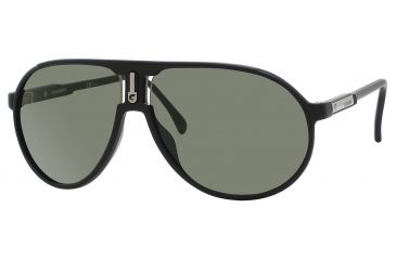 Image of Carrera Champion/H/I/S Sunglasses CHAMPHIS-0DL5-79-6212 - Matte Black Frame, Gray Green Lenses, Lens Diameter 62mm, Distance Between Lenses 12mm